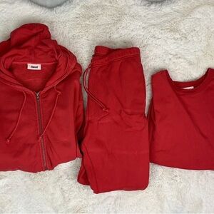 Elwood 3 Pc Vintage Cherry Red Sweat Set Size XL